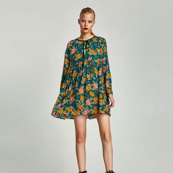 floral print jumpsuit dress zara